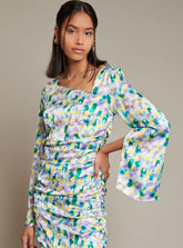 Lyle Print Ruched Dress